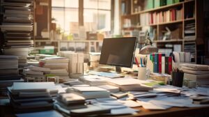 messy desk, Chicago hoarding intervention 